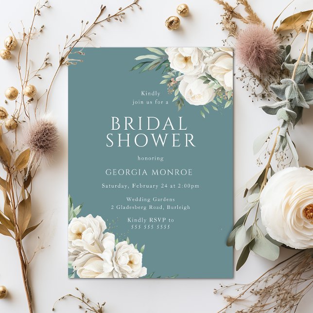 Dusty Blue Elegance: Invitación a la ducha de novi (Subido por el creador)