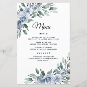 Dusty Blue Elegant Floral Boho Boda Tarjetas de me