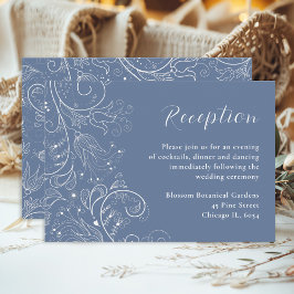 Dusty Blue Elegant Floral Wedding Recepción