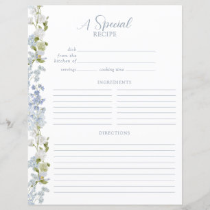 Dusty Blue Elegant Garden Shower Recipe Página