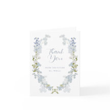 Dusty Blue Elegant Garden Shower - Tarjeta de agra