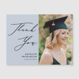 Dusty Blue Elegant Script Graduation Gracias