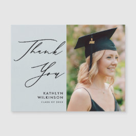 Dusty Blue Elegant Script Graduation Gracias