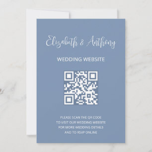Dusty Blue Elegante Script   Invitación de bodas R