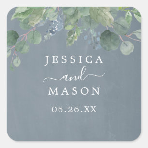Dusty Blue Eucalyptus Boda Pegatinas Favoritos