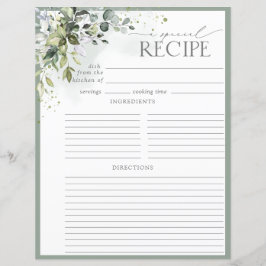 Dusty Blue Eucalyptus Shower Recipe Binder Página