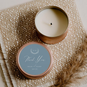 Dusty Blue Favor Pegatina Boda Gracias Etiqueta