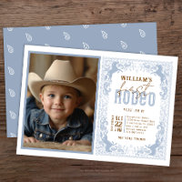 Dusty Blue First Rodeo Invitación a la fotografía 