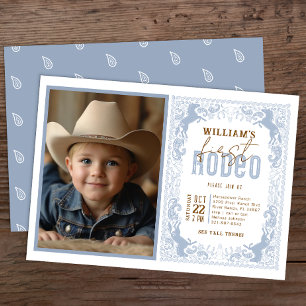 Dusty Blue First Rodeo Invitación a la fotografía 