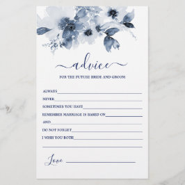 Dusty Blue Floral Advice para la tarjeta de novia