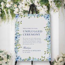 Dusty Blue Floral Boda de ceremonias desenchufadas