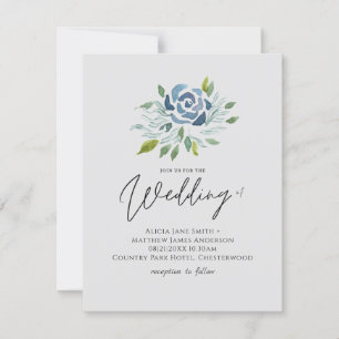 Dusty Blue Floral Boda elegante presupuesto modern