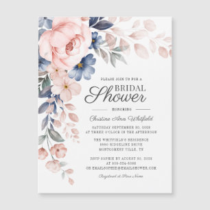 Dusty Blue Floral Botánica Script Bridal Shower