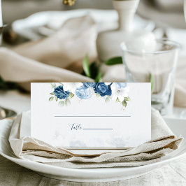 Dusty Blue Floral Eucalyptus Boda Tarjeta