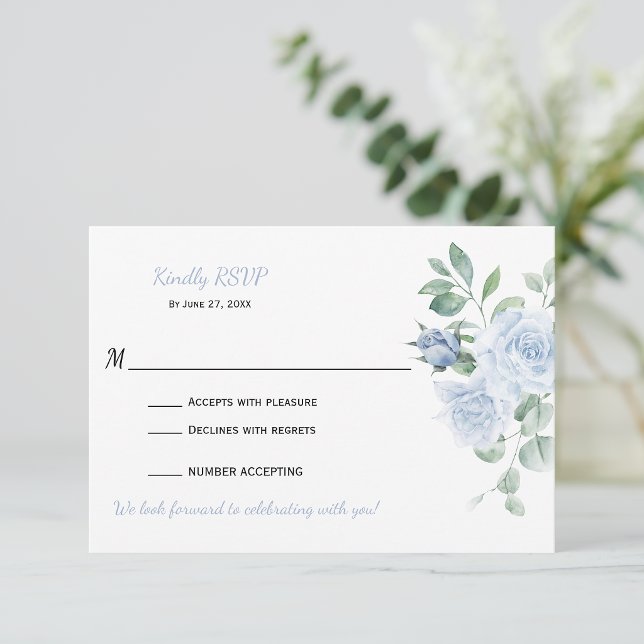 Dusty Blue Floral RSVP | (Subido por el creador)
