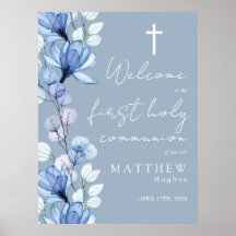 Dusty Blue Floral Santa Comunicación Señal de bien