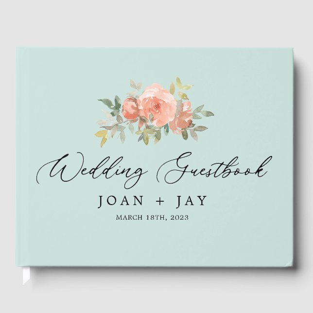 Dusty Blue Floral Sofisticado y elegante libro de  (Anverso)