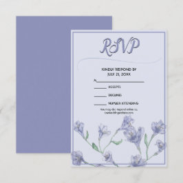 Dusty Blue Floral Watercolor Wedding RSVP