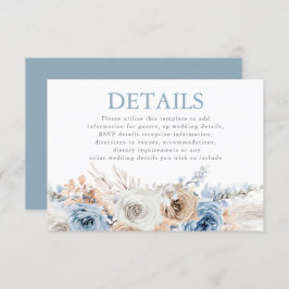 Dusty Blue Floral Wedding Detalles de la recepción