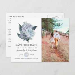 Dusty Blue Floral Wedding Salven la postal de la f