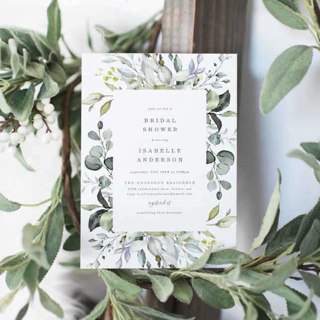 Dusty Blue Florals Bridal Shower Invitación (Subido por el creador)