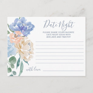 Dusty Blue Florals con tarjetas de ideas nocturnas