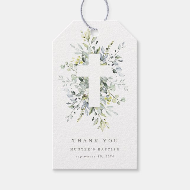 Dusty Blue Florals Gracias Etiqueta (Anverso)