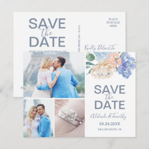 Dusty Blue Florals Salven la tarjeta postal de fot