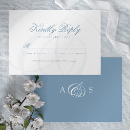 Dusty Blue Formal Wedding Tarjeta RSVP