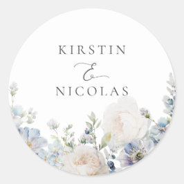 Dusty Blue Garden Sello para sobres Boda floral