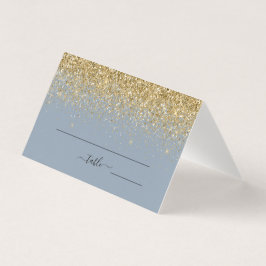 Dusty Blue & Gold Purpurina tarjeta Boda