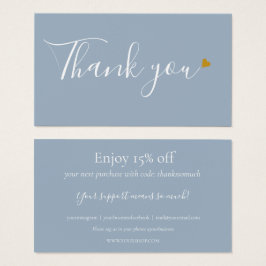 Dusty Blue Gracias Por Comprar Tarjeta De Descuent