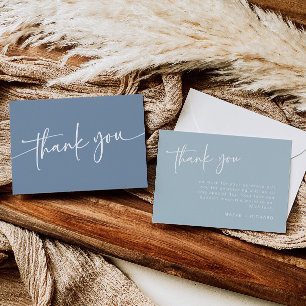 Dusty Blue Gracias Tarjeta Niño Minimalista Modern