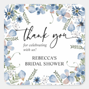 Dusty Blue Gracias Vuelta / Pegatina de Favor Plaz