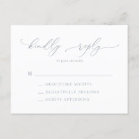 Dusty Blue Gray Boda Minimalista RSVP postal
