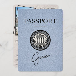 Dusty Blue Greece Passport Guardar la tarjeta de f