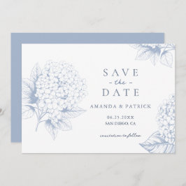 Dusty Blue Hydrangea Wedding Guardar la tarjeta de