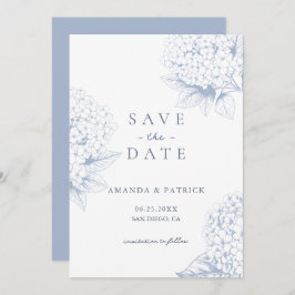Dusty Blue Hydrangea Wedding Guardar la tarjeta de