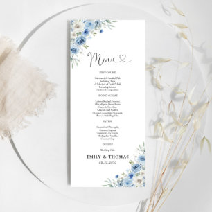 Dusty Blue Ivory Boda Ceremony Menu