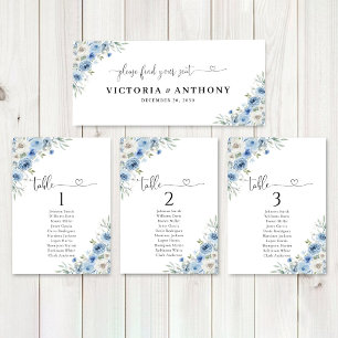Dusty Blue Ivory Boda Head Table Rótulo