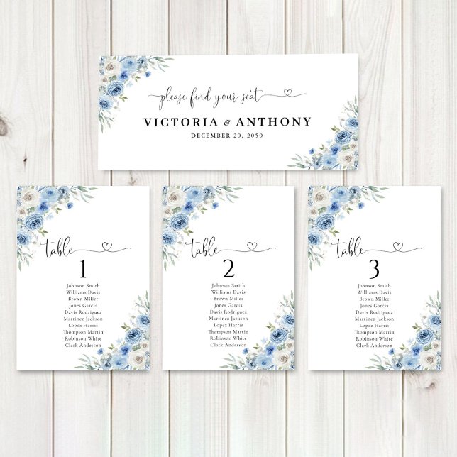 Dusty Blue Ivory Boda Head Table Rótulo (Subido por el creador)
