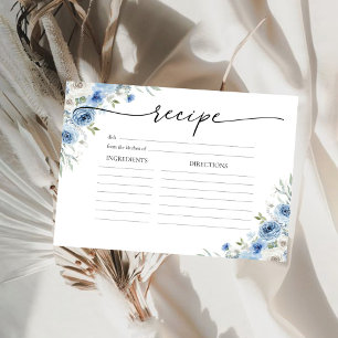 Dusty Blue Ivory Bridal Shower Gran Tarjeta de rec