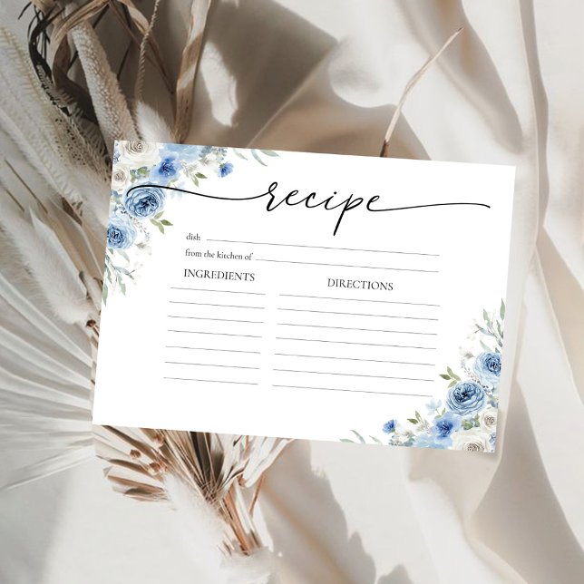 Dusty Blue Ivory Bridal Shower Gran Tarjeta de rec (Subido por el creador)