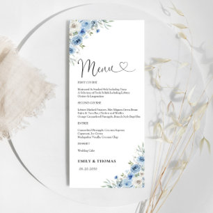 Dusty Blue Ivory Bridal Shower Menú