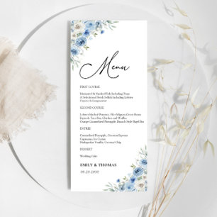 Dusty Blue Ivory Bridal Shower Menú