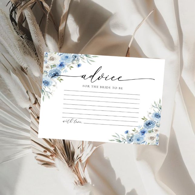 Dusty Blue Ivory Bridal Shower Tarjeta de consejo (Subido por el creador)