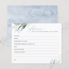 Dusty Blue Leaves Greenery Elegante Tarjeta de Con