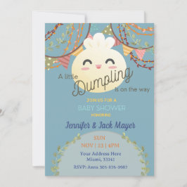 Dusty Blue Little Dumpling Invitación de Baby Show