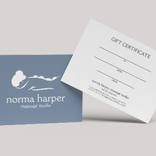 Dusty Blue Massage Therapist Day Spa Tarjeta de re