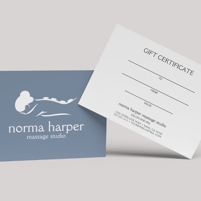 Dusty Blue Massage Therapist Day Spa Tarjeta de re (Subido por el creador)